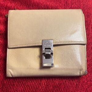 Gucci Cream Wallet with Silver Clasp